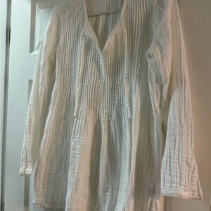 CP Shades White Textured Blouse